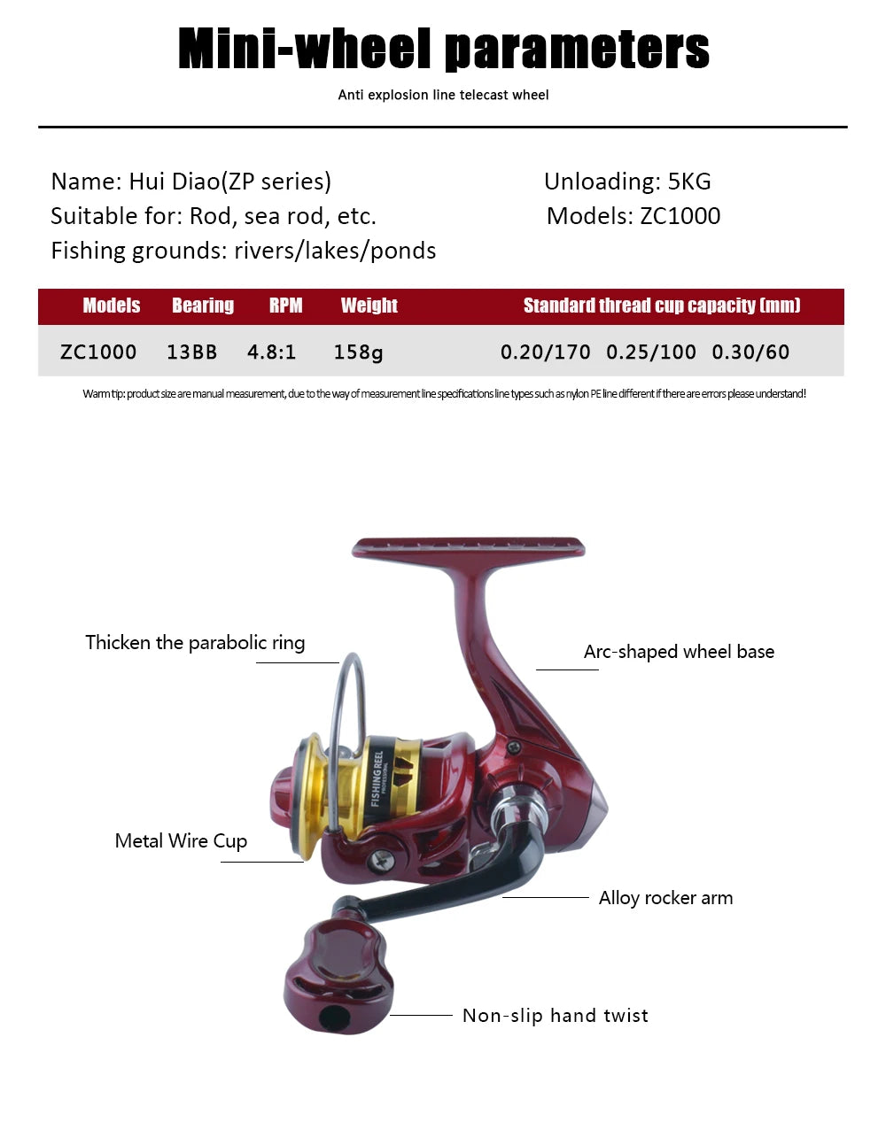 Fishing accessori149g Ultralight Spinning Reel 1000 Series 4.8:1 Ice Fishing Reel Metal Spool Folding Handle for Finesse Fishing