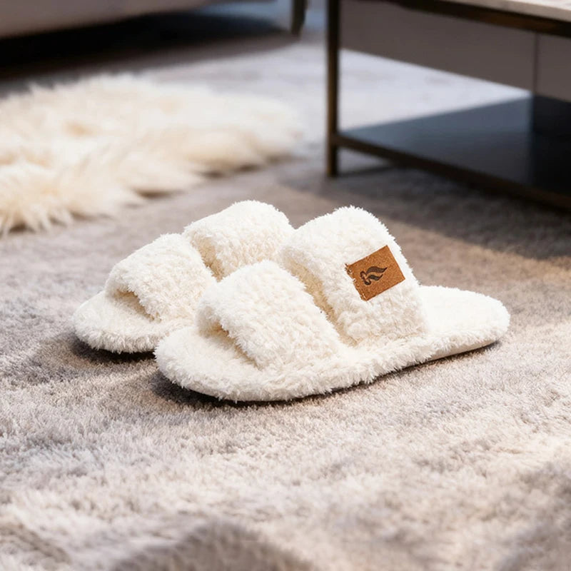 Fluffy Women's Slippers Home Soft Spring Autumn Luxury Designer Woman Shoes Elegant Faux Fuzzy Fur Slides Girl Non-Slip Open Toe