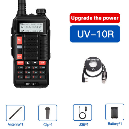 1PC Baofeng UV-10R Dual Band HF Transceiver High Power 10W Professional UV10R Walkie Talkie Long Distance Two Way Ham Radio