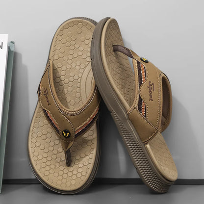 Men's One-Strap Sandals Anti-Slip Soft-Soled Male Slippers Comfortable Slides Everyday Slip-On Sandals Leisure Walk Flip-flops