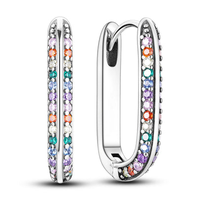 925 Sterling Silver Original Hoop Earring For Woman Luxury  Pendientes Wedding Jewelry Gift