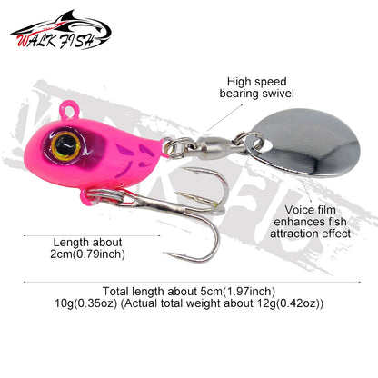 WALK FISH 10g VIB Spinning Tail-spinner Swimbait Fishing Lures Spinnerbait Metal Artificial Bait Carp Fishing Accessories