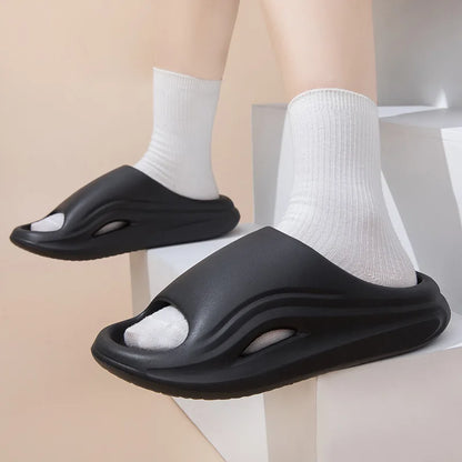 EVA Platform Slippers Women Home Brand Luxury Design Summer Shoes Couple Bathroom Indoor Outdoor Beach Slides Men Soft Non-Slip