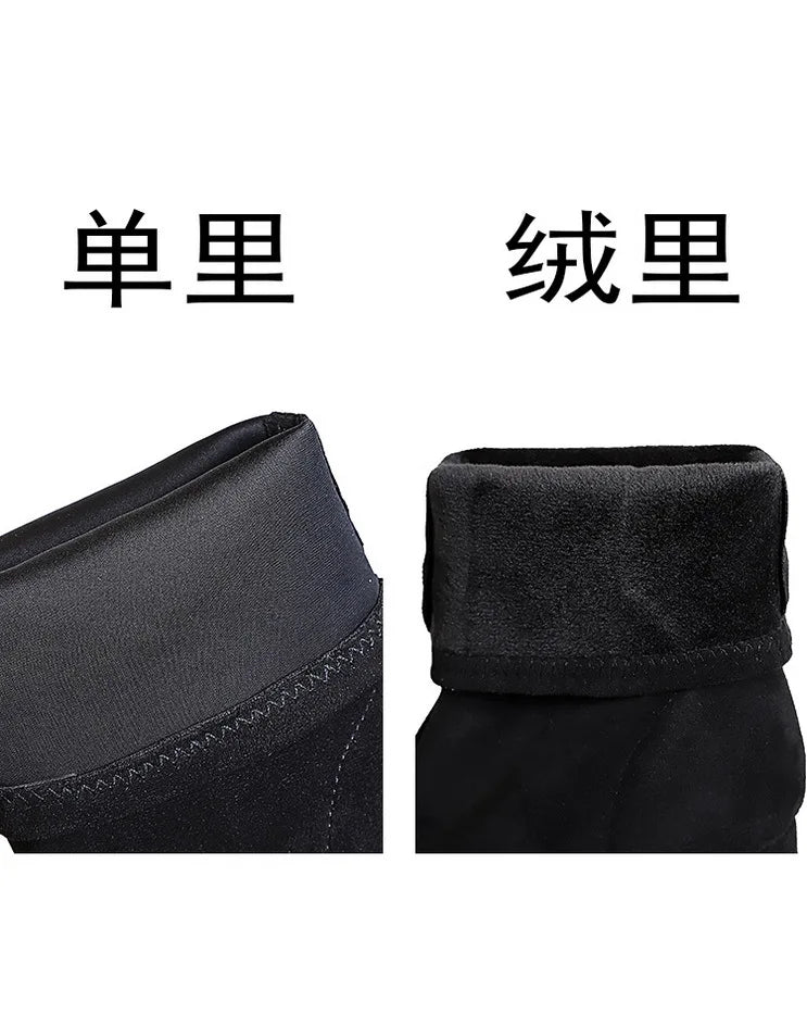 BIGTREE Shoes High Heel Boots Suede Women Ankle Boots Pointed Toe Socks Boots Thick Heel Women Shoes Warm Winter Boots Size 43