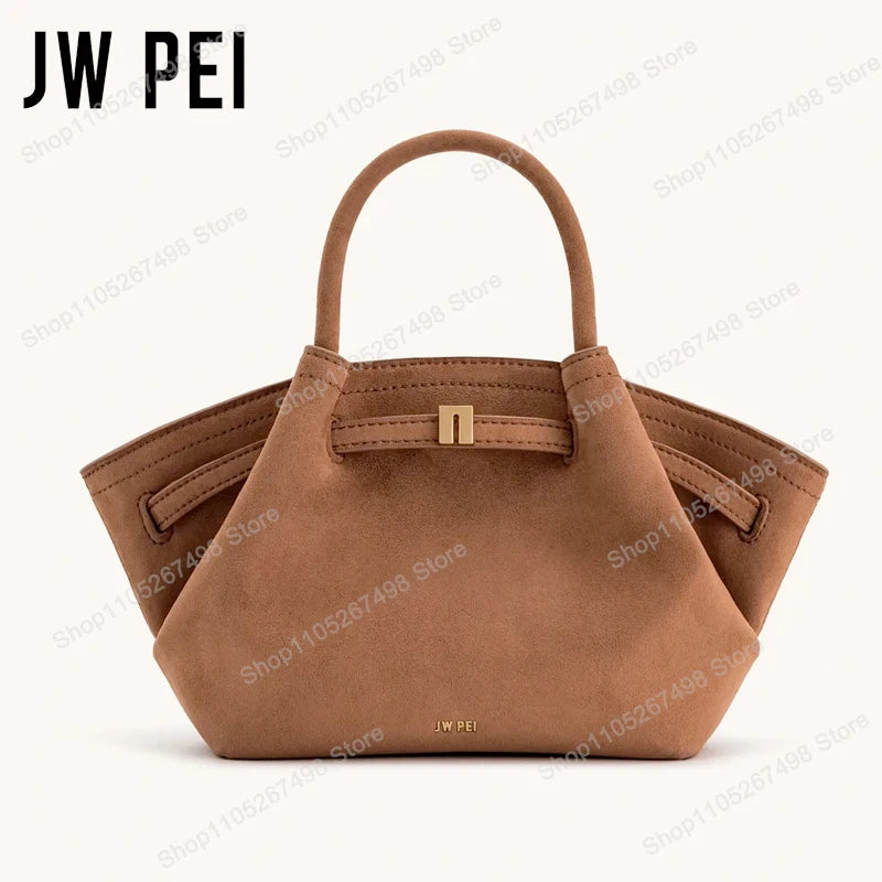 JW PEI Hana Quiet Luxury Trapeze Tote Bag Pebbled Vegan Leather Top-Handle Handbag Premium Women Shoulder Bag Fashion Messenger Purse 2026