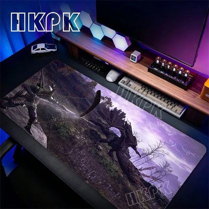 Gaming Mouse Pad XXL Deskmat Anime Pc Accessories Mousepad E-Eldens R-Ring Mat 90x40cm Gamer Large Desktop Extended Desk Carpet