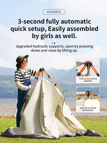 Outdoor Folding Tent Fully Automatic Quick Opening Tent 3-4 Person Self Driving Camping Tent Rain Proof Sun Proof Portable