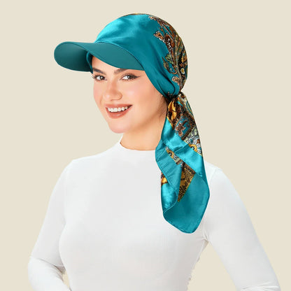 2026 New Floral Print Women Hijabs Scarf Hat Soft Satin Kerchief Hairband Neckerchief Head Hijab Lady Headband Headwear