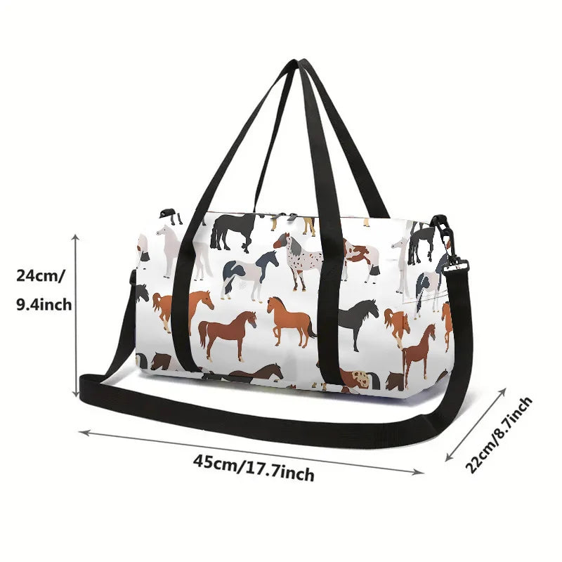 animal horse panda cat dog 3D Printed Large Capacity Travel Bags Barrel Shape Crossbody Bag Outdoor Sports Bags Gym Yoga Bag