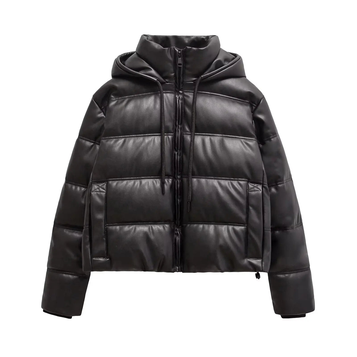 Hooded Coat For Women New In Outerwears Solid Leather Snow Parka Warm Woman Winter Coats Elegant Luxury Women's Coat