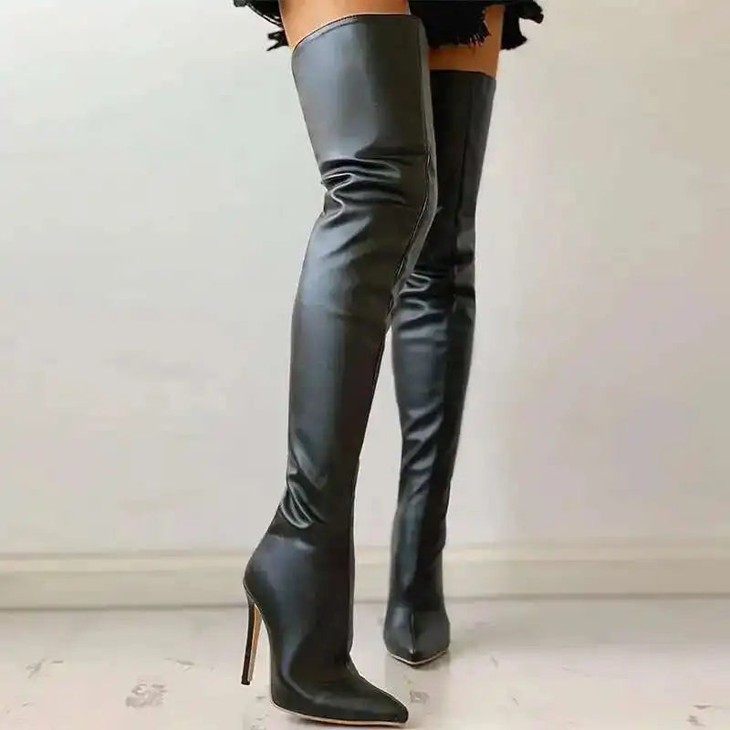 Big Size 40-46 Women's Boots High Heel 11cm Over Knee Boots Back Zipper Fashion Personality Boots 2026