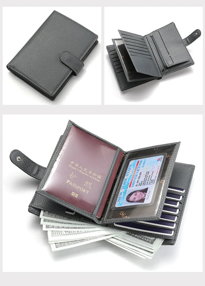 Stylish Travel Passport Bag Multi-Card Card Holder Portable Multi-Function Men's Wallet