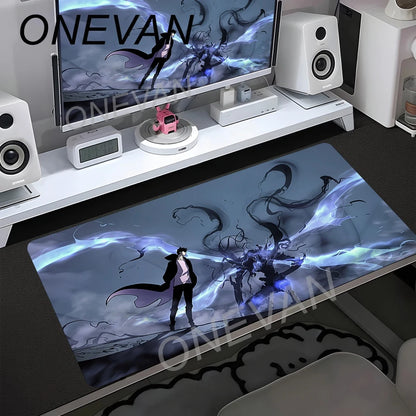 HD Printing Anime Solo Leveling Mousepad 900x400mm Computer Gamer Lock Edge Non-slip Mouse Pad XXL Keyboard PC Protect Table Pad