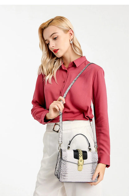 Luxury Fashion Brand Women's Handbags Genuine Leather Shoulder Crossbody Bag Crocodile Small Hard Square Portable Messenger Bags