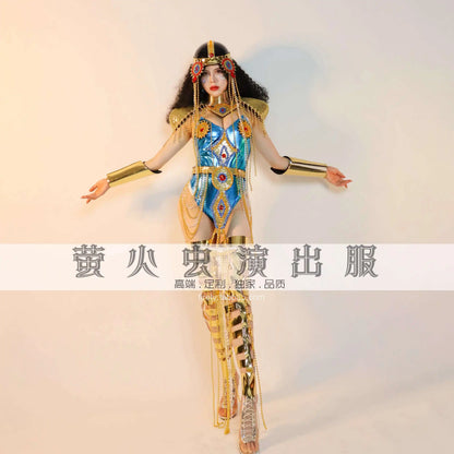 Firefly Bar Gogo Performance Costume for Women New Gold Egyptian Pharaoh Queen Exotic Style Elegant Stage Outfit