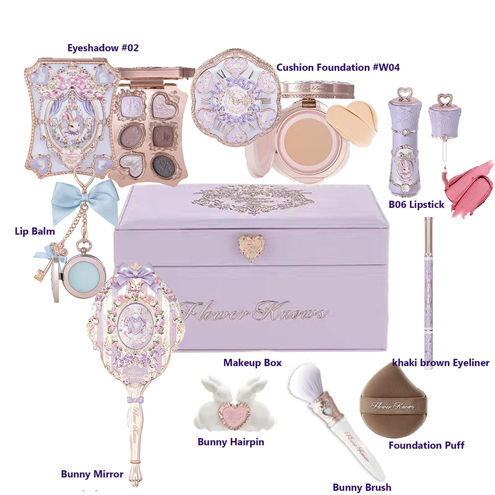 Flower Know Shell Jewelry All-In One Gift Set Makeup Set Full Professional Eyeshadow Blush Baked Powder 10pcs Flowerknows Kits