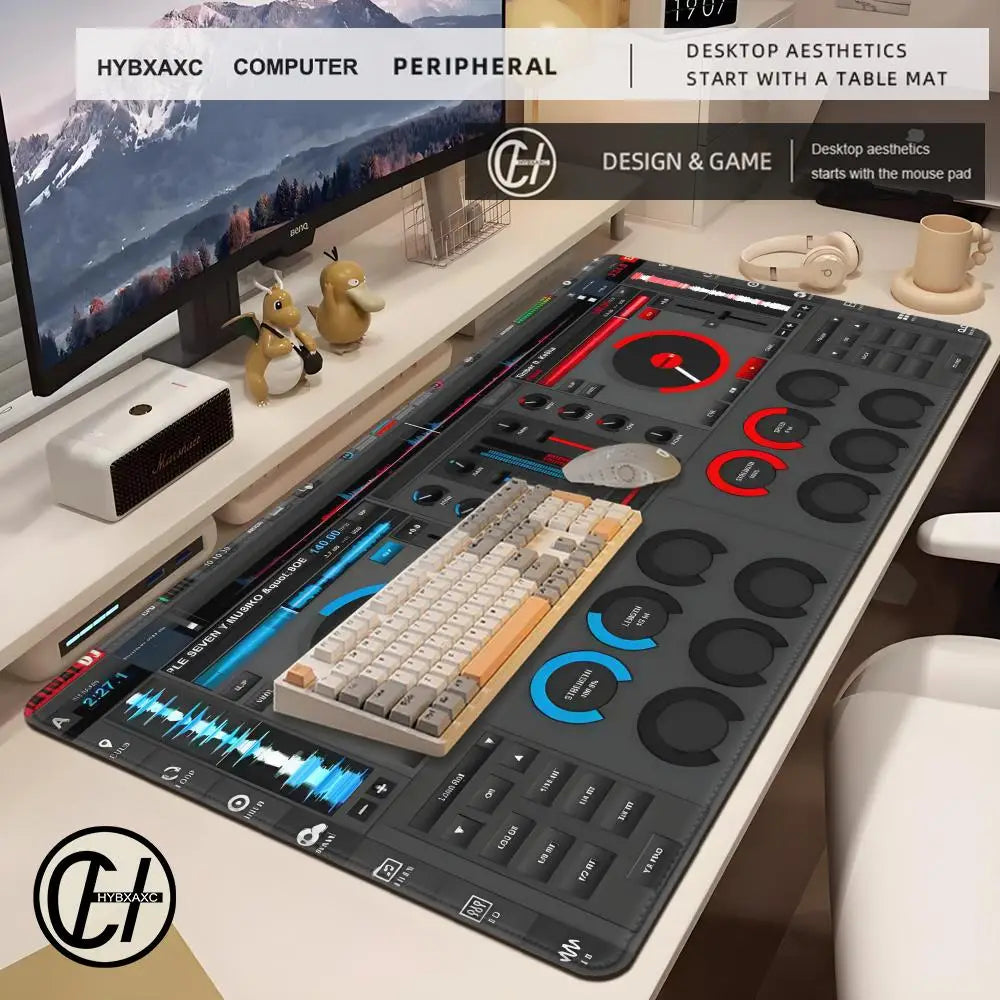 Radio Dj Workbench Mouse Pad Gamer XL Large HD HYBXAXC Desk Mats MousePads Natural Rubber Carpet Anti Slip Laptop Mice Pad