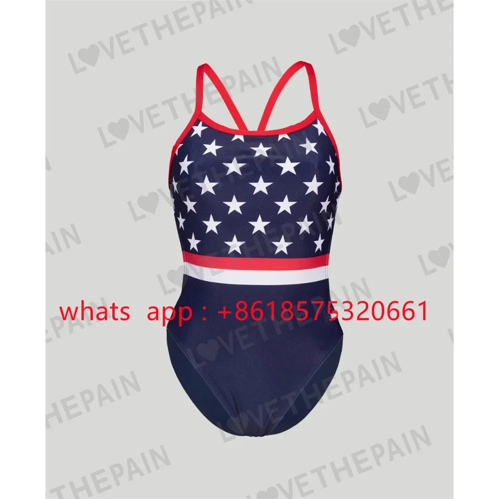 USA Female Swimsuit Bikini Sexy One-piece Comfortable Set Swimwear Functional Training Swimsuit Swimming Clothing 2026