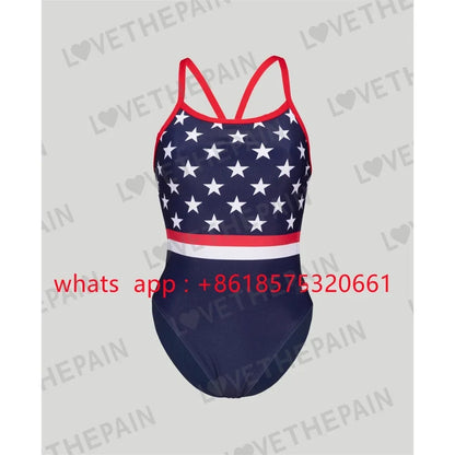 USA Female Swimsuit Bikini Sexy One-piece Comfortable Set Swimwear Functional Training Swimsuit Swimming Clothing 2026
