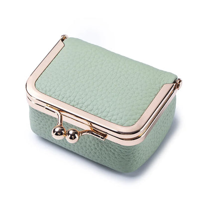 Women Wallets Small Genuine Leather Jewelry Bag Mini Headphone Bag Ring Necklace Earring Accessory Box Storage Bag Coin Purse