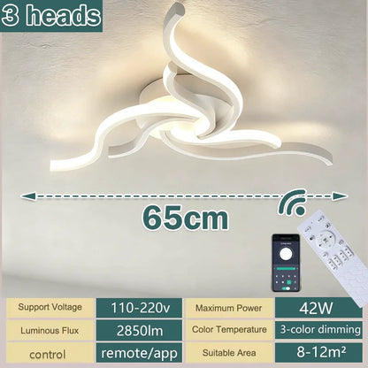 LED Ceiling Lights 110V 220V Remote Dimming  APP Modern 3 Colors Lamp  for Dining Room, Living Room Bedroom