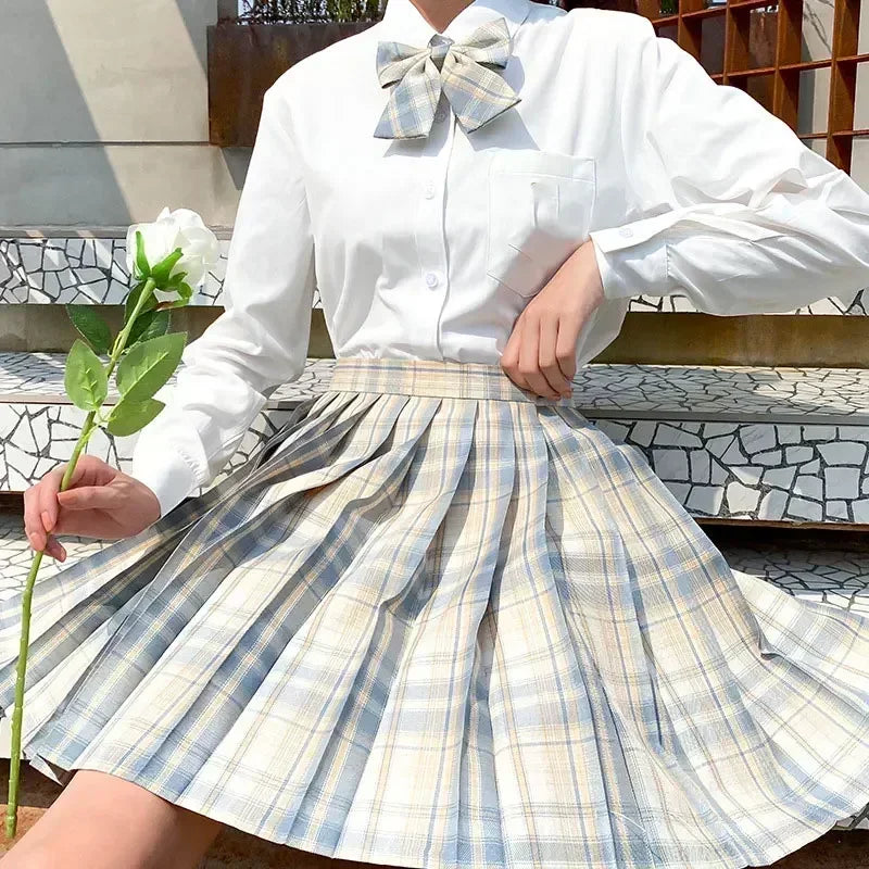 Japanese Bow Tie Skirt Set Student Pleated Skirt Jk Uniform Korean School Sexy Girl Preppy Style Seifuku Japanese School Uniform