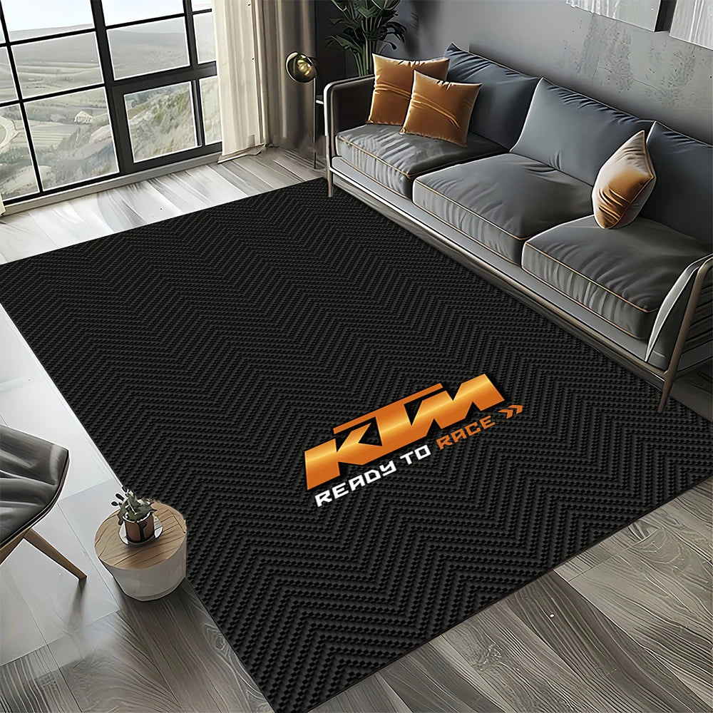 Racing Car K-KTM Motorcycle Carpet Rug for Living Room Bedroom Home Sofa Decoration,Kids Play Area Rug Non-slip Floor Mat Gift