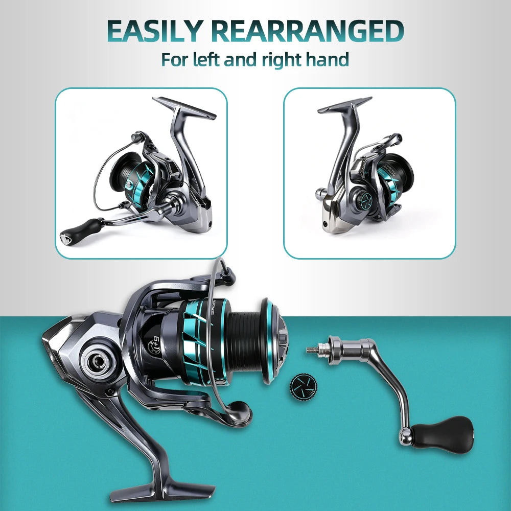 MIFINE CARBONEX ULTRALIGHT SPINNING Fishing Reel 6+1BB,Gear Ratio 5.2:1, 12KG Max Drag 800-4000 Series for Saltwater Freshwater