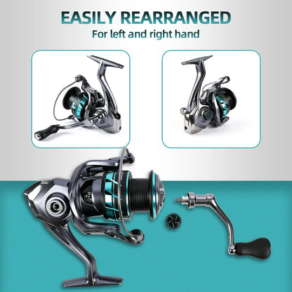 MIFINE CARBONEX ULTRALIGHT SPINNING Fishing Reel 6+1BB,Gear Ratio 5.2:1, 12KG Max Drag 800-4000 Series for Saltwater Freshwater