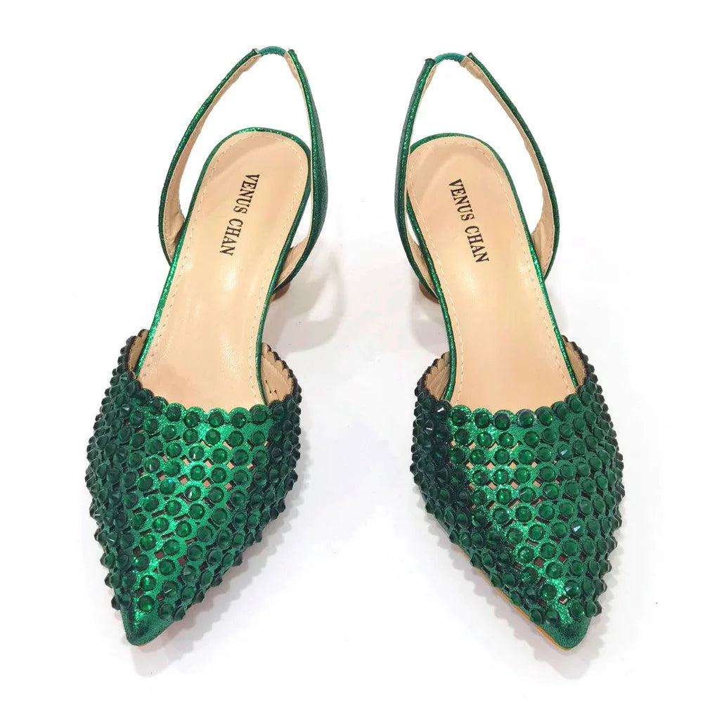 Fashion Summer 2023 Beads Decorated Muffin Bottom Sandals Wear Comfortable And Versatile Elegant Ladies Shoes And Bag Set
