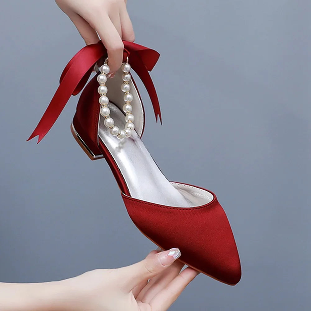 Summer New Women Shoes Fashion Pointed Tip Flat Sandals for Woman Elegant Dress Wedding Shoe Luxury Designer Shoes Zapatos Mujer