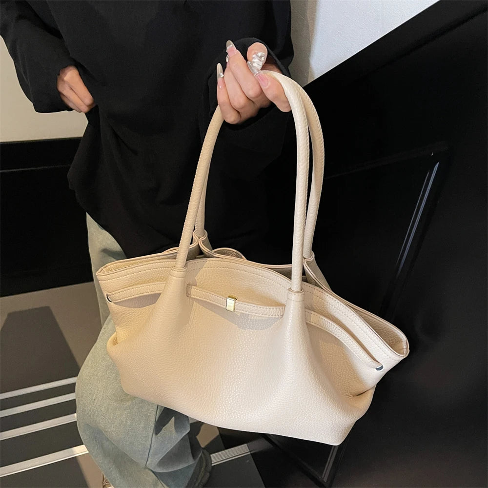 2026 New Lychee Pattern Underarm Shoulder Bags For Women Soft PU Leather Large Capacity Mini Tote Bag Luxury Designer Handbags