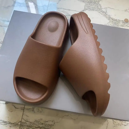 Summer Slippers Men Women Indoor EVA Soft Bottom Sandals Open Toe Trend Slides Beach Shoes Slippers Home Shoes Size 35-46