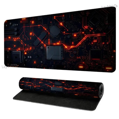 Retro Technology Mouse Pad Large Computer Office Game Table Mats Rubber Anti-slip Mousepads XXL Gaming Desk Pads Laptop Playmat