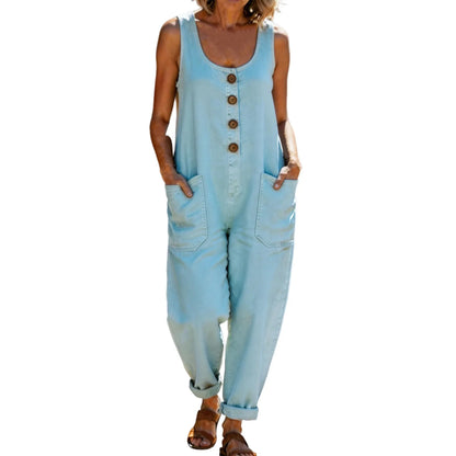 Fashion Denim Overalls for Women Loose Fit Classic Bib Casual Jean Stretchy Denim Overall Jumpsuit Tapered Leg Jean Pants