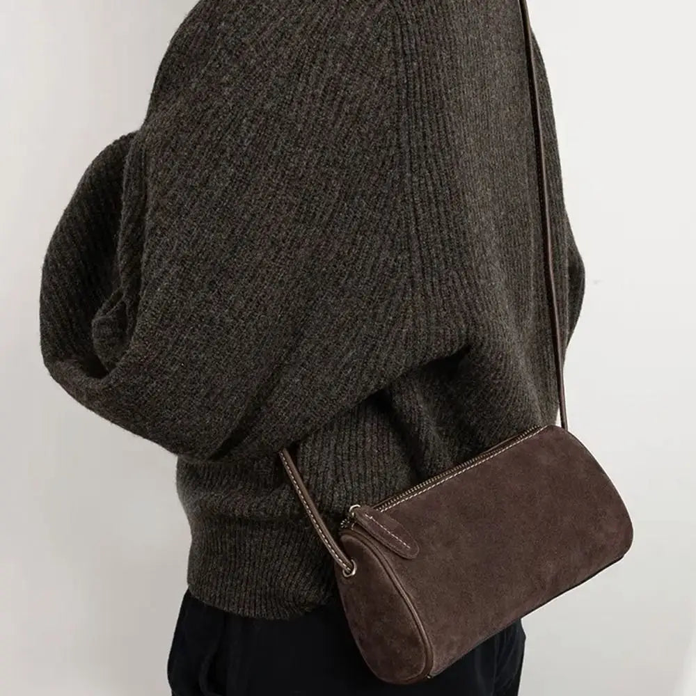 New Vintage Women Suede Handbag Elegant Casual Crossbody Bags Large Capacity Luxury Shoulder Bag for Ladies