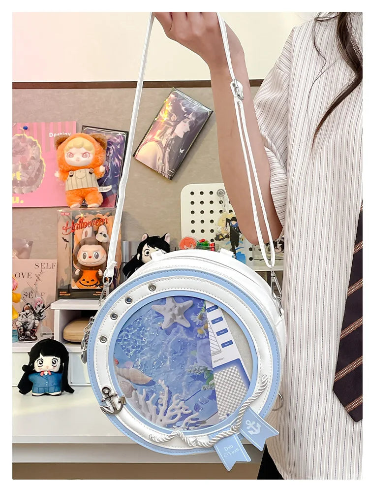 2026 New Sweet Y2k Aesthetic Shoulder Bags Women Kawaii Fashion Casual Backpacks Trendy transparent Travel Crossbody Ita Bags