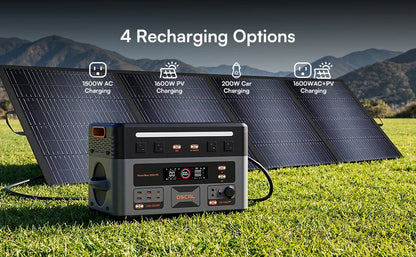OSCAL 3600W Portable Power Station PowerMax 3600 PE Portable Solar Generator 2016Wh LiFePO4 Power Station 1.5H Fast Charging for Home RV Emergency With 100W Solar Panel