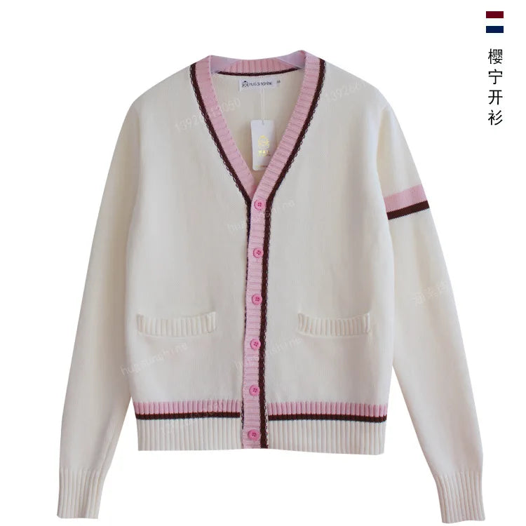 Japanese JK Uniform Cardigan Class Uniform British Student School Uniform Knitted Sweater