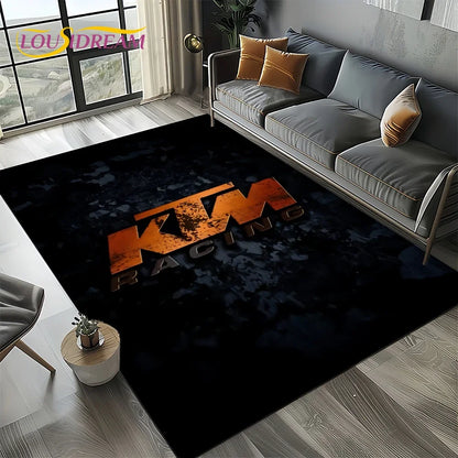 Racing Car K-KTM Motorcycle Carpet Rug for Living Room Bedroom Home Sofa Decoration,Kids Play Area Rug Non-slip Floor Mat Gift