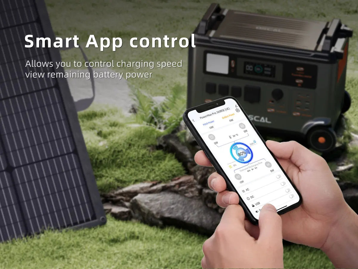 OSCAL PowerMax 3600SE Portable Power Station, 3600Wh LiFePO4 Battery, Solar Generator optional 400W Solar Panel, 3600W (Surge 7200W) Fast charging Home Backup Battery, Power Supply for Camping, RV