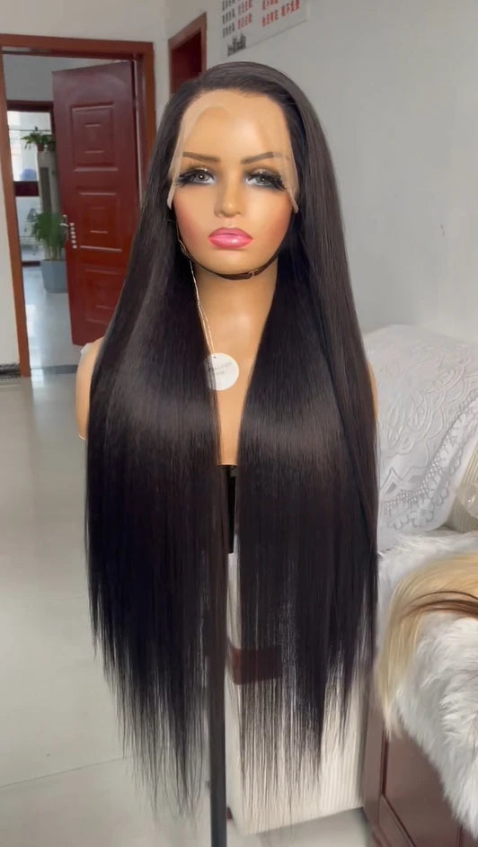 40 Inch Synthetic Lace Frontal Wigs For Women 13x6 Lace Front Wigs With High Temperature Fiber HD Lace Pink Blonde Straight Hair