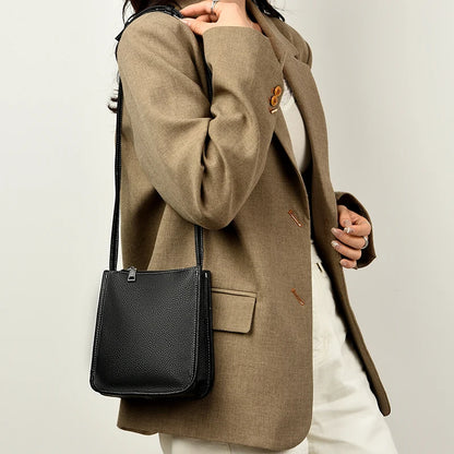 High Quality Genuine Leather Crossbody Bag for Women Vintage Cowhide Leather Shoulder Bag Small Luxury Designer Satchel Handbags
