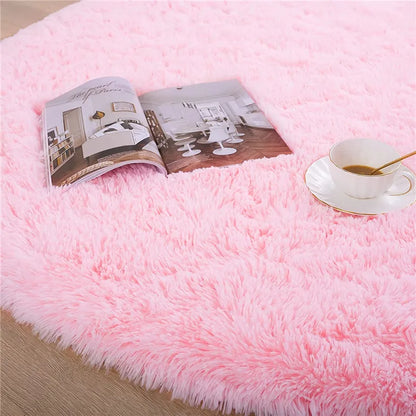 Round Fluffy Soft Area Rugs for Kids Room Princess Castle Plush Shaggy Carpet Cute Circle Nursery Rug Home Decor Circular Carpet