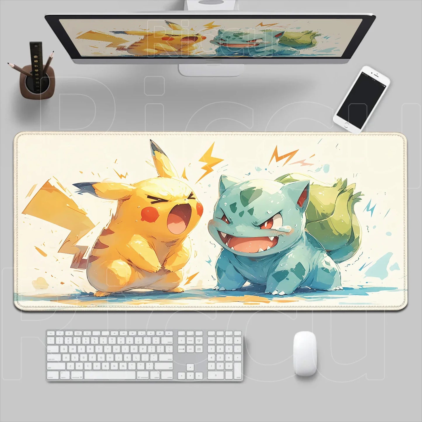 P-pokemon Bulbasaur Mouse Mats Rubber Mousepad Large Anime Gaming Accessories Pad Kawaii Carpet Cabinet Keyboard Office Deskmat