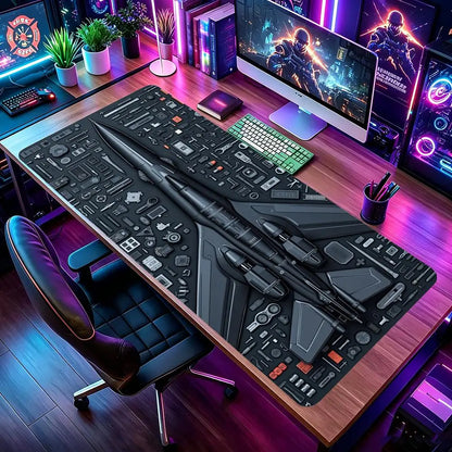 Large Airfield Theme Large Mouse Pad Stitched Edges Non-Slip Rubber Base XXL Gaming Keyboard Desk Mat Office Laptop Accessories