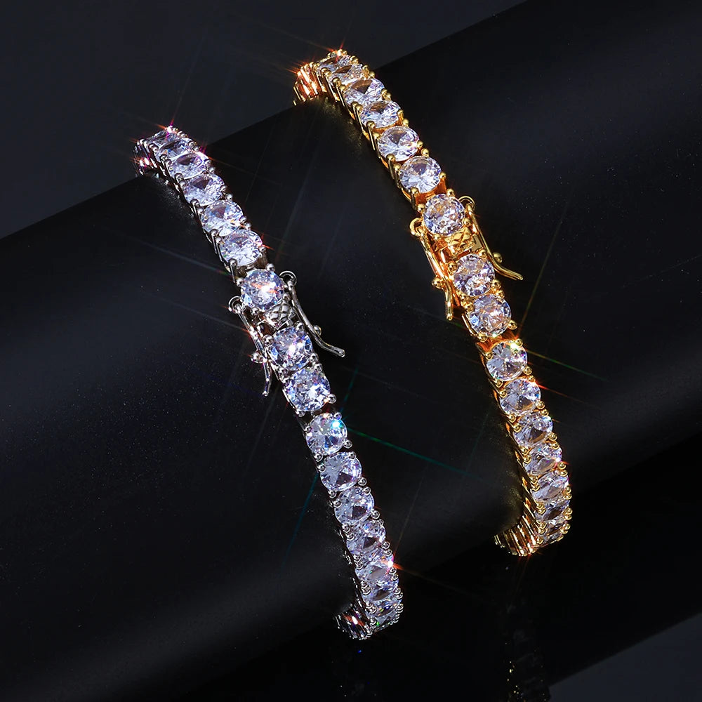 NUOYA Hip Hop Moissanite Tennis Necklace Ice Out VVS1 Diamond Chain Sparkling Jewelry Luxury Gifts for Men and Women