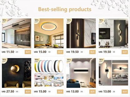 LED Wall Light Modern Minimalist Strip Lighting for Bedroom Bedside Living Room TV Backlight Sofa Decor Wall Sconce Ambient Lamp