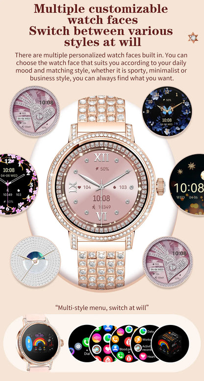 Luxury Bluetooth Call Smartwatch Women's Smart Watch Clock Ladies Gift Fitness Tracker Wrist Watches for Woman Android iOS 2026