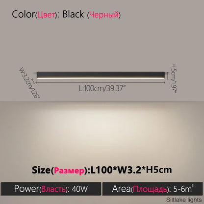 Modern Long Strip Ceiling Light Surface Mounted Minimalist Aisle Lamp Living Room Bedroom Kitchen Home Office LED Lighting